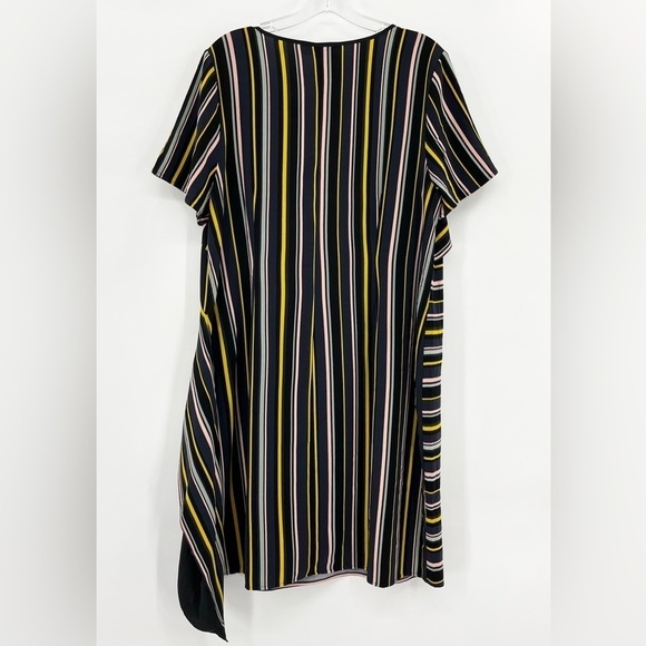 Eloquii Multicolor Striped Scoop Neck Asymmetrical Knit Dress Size 16 - Picture 2 of 8